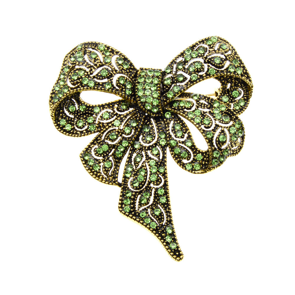 Diamond Bow Brooch Fashion Retro Accessories Female