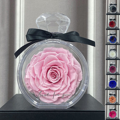 Eternal Flower Ornaments Transparent Cover Dried Rose Gift Box For Christmas New Year Valentine's Day Home Decor