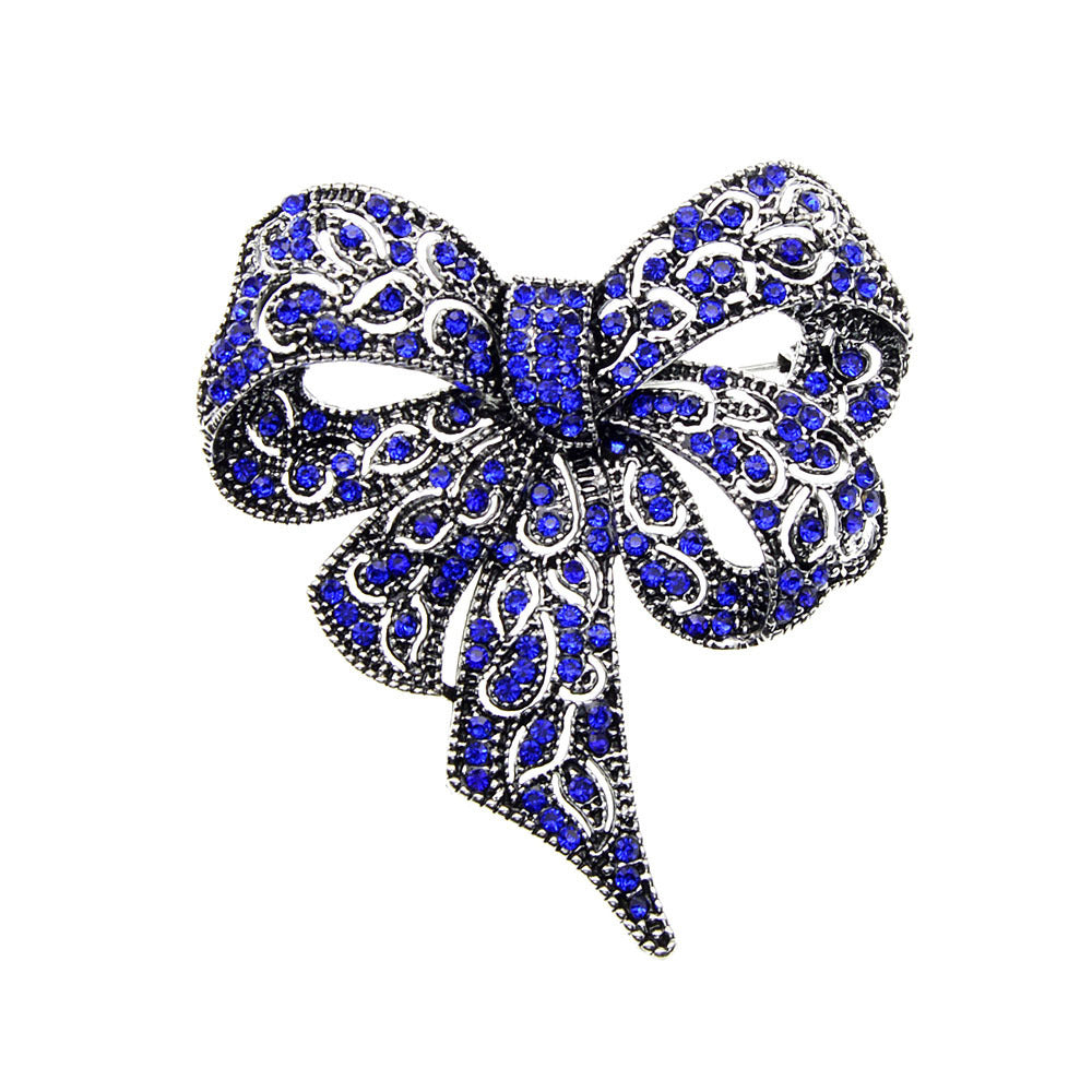 Diamond Bow Brooch Fashion Retro Accessories Female