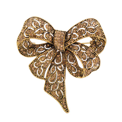 Diamond Bow Brooch Fashion Retro Accessories Female