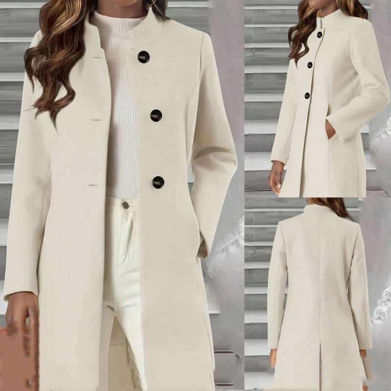 European And American Slim Fit Elegant Woolen Coat